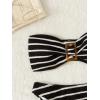 image:imageGORGLITTER Womens Strapless Bandeau Swimsuit High Waisted Thong Textured Bikini Set Bathing SuitBlack Striped