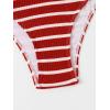 image:imageGORGLITTER Womens Strapless Bandeau Swimsuit High Waisted Thong Textured Bikini Set Bathing SuitRed Striped