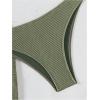image:imageGORGLITTER Womens Strapless Bandeau Swimsuits High Waisted Cheeky Metal Bikini Sets with Bathing Suit Cover Up SkirtsArmy Green