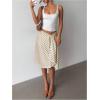 image:imageGORGLITTER Womens Striped Asymmetrical Draped Midi Skirts Low Waist Flowy Business Casual Work Ruffle SkirtYellow