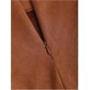 image:imageGORGLITTER Womens Suede Bodycon Mini Skirts Fall Wrap High Waisted Ruched Asymmetrical Tulip Pencil Short SkirtsBrown