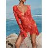 image:imageGORGLITTER Womens Tie Dye Ruffle Bikini Cover Up Open Back Beach Summer Vacation CoverupsRed