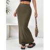 image:imageGORGLITTER Womens Trendy Bodycon Maxi Skirts Casual Boho Dressy High Waisted Elastic Waist Pencil Long Midi Skirts 2026Army Green