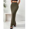 image:imageGORGLITTER Womens Trendy Bodycon Maxi Skirts Casual Boho Dressy High Waisted Elastic Waist Pencil Long Midi Skirts 2026Army Green