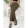 image:imageGORGLITTER Womens Trendy Bodycon Maxi Skirts Casual Boho Dressy High Waisted Elastic Waist Pencil Long Midi Skirts 2026Army Green