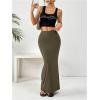 image:imageGORGLITTER Womens Trendy Bodycon Maxi Skirts Casual Boho Dressy High Waisted Elastic Waist Pencil Long Midi Skirts 2026Army Green