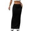 image:imageGORGLITTER Womens Trendy Bodycon Maxi Skirts Casual Boho Dressy High Waisted Elastic Waist Pencil Long Midi Skirts 2026Black