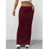 image:imageGORGLITTER Womens Trendy Bodycon Maxi Skirts Casual Boho Dressy High Waisted Elastic Waist Pencil Long Midi Skirts 2026Burgundy