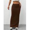 image:imageGORGLITTER Womens Trendy Bodycon Maxi Skirts Casual Boho Dressy High Waisted Elastic Waist Pencil Long Midi Skirts 2026Chocolate Brown