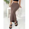 image:imageGORGLITTER Womens Trendy Bodycon Maxi Skirts Casual Boho Dressy High Waisted Elastic Waist Pencil Long Midi Skirts 2026Coffee Brown