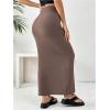 image:imageGORGLITTER Womens Trendy Bodycon Maxi Skirts Casual Boho Dressy High Waisted Elastic Waist Pencil Long Midi Skirts 2026Coffee Brown