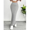 image:imageGORGLITTER Womens Trendy Bodycon Maxi Skirts Casual Boho Dressy High Waisted Elastic Waist Pencil Long Midi Skirts 2026Light Grey