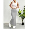 image:imageGORGLITTER Womens Trendy Bodycon Maxi Skirts Casual Boho Dressy High Waisted Elastic Waist Pencil Long Midi Skirts 2026Light Grey