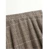 image:imageGORGLITTER Womens Vintage Plaid Pleated Elastic A Line Dressy Casual High Waisted Long SkirtBrown