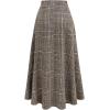 image:imageGORGLITTER Womens Vintage Plaid Pleated Elastic A Line Dressy Casual High Waisted Long SkirtBrown