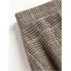 image:imageGORGLITTER Womens Vintage Plaid Pleated Elastic A Line Dressy Casual High Waisted Long SkirtBrown