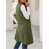 image:imageGORGLITTER Womens Western Long Blazer Vest Sleeveless Cowgirl Trendy Fashion Casual Business Casual Work Trench CoatArmy Green