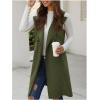 image:imageGORGLITTER Womens Western Long Blazer Vest Sleeveless Cowgirl Trendy Fashion Casual Business Casual Work Trench CoatArmy Green