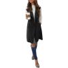 image:imageGORGLITTER Womens Western Long Blazer Vest Sleeveless Cowgirl Trendy Fashion Casual Business Casual Work Trench CoatBlack