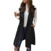 image:imageGORGLITTER Womens Western Long Blazer Vest Sleeveless Cowgirl Trendy Fashion Casual Business Casual Work Trench CoatBlack