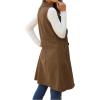 image:imageGORGLITTER Womens Western Long Blazer Vest Sleeveless Cowgirl Trendy Fashion Casual Business Casual Work Trench CoatCoffee Brown