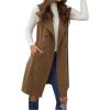 image:imageGORGLITTER Womens Western Long Blazer Vest Sleeveless Cowgirl Trendy Fashion Casual Business Casual Work Trench CoatCoffee Brown