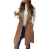 image:imageGORGLITTER Womens Western Long Blazer Vest Sleeveless Cowgirl Trendy Fashion Casual Business Casual Work Trench CoatKhaki
