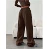image:imageGORGLITTER Womens Wide Leg Joggers Sweatpants Baggy Y2k Elastic Waist Straight Leg Flared Loose Track Pants BottomsCoffee Brown