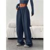 image:imageGORGLITTER Womens Wide Leg Joggers Sweatpants Baggy Y2k Elastic Waist Straight Leg Flared Loose Track Pants BottomsDusty Blue