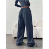 image:imageGORGLITTER Womens Wide Leg Joggers Sweatpants Baggy Y2k Elastic Waist Straight Leg Flared Loose Track Pants BottomsDusty Blue