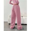 image:imageGORGLITTER Womens Wide Leg Joggers Sweatpants Baggy Y2k Elastic Waist Straight Leg Flared Loose Track Pants BottomsPink