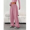 image:imageGORGLITTER Womens Wide Leg Joggers Sweatpants Baggy Y2k Elastic Waist Straight Leg Flared Loose Track Pants BottomsPink
