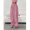 image:imageGORGLITTER Womens Wide Leg Joggers Sweatpants Baggy Y2k Elastic Waist Straight Leg Flared Loose Track Pants BottomsPink