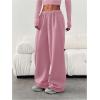 image:imageGORGLITTER Womens Wide Leg Joggers Sweatpants Baggy Y2k Elastic Waist Straight Leg Flared Loose Track Pants BottomsPink