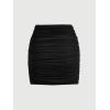 image:imageGORGLITTER Womens Wrap Front Ruched Bodycon Mesh Mini Skirt Sexy Club Y2k High Waisted Stretchy Tight Skirt