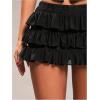 image:imageGORGLITTER Womens Y2k Ruffle Micro Shorts Bloomers Cute Goth Going Out Party Low Waist Mini SkortsBlack Ruffle