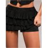 image:imageGORGLITTER Womens Y2k Ruffle Micro Shorts Bloomers Cute Goth Going Out Party Low Waist Mini SkortsBlack Ruffle