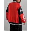 image:imageGORGLITTER Womens Y2k Varsity Jacket Racing Bomber Letterman Jackets Zip Up Oversized Letter Graphic Motorcycle CoatsBlack