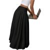 image:imageGORGLITTER Womens Boho Flowy Maxi Long Skirt Summer Beach Cruise Vacation Trendy High Waist Flared A Line Skirts 2026Black