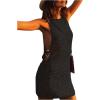 image:imageGORGLITTER Womens Crochet Beach Cover Up Dress Summer Beach Vacation Boho Backless Ring Linked Sleeveless Mini Sundress Black Medium