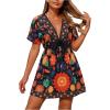 image:imageGORGLITTER Womens Floral Tropical Sun Dress Boho Swimsuit Coverup Bikini Bathing Suit Beach Cover Ups Resort OutfitsBlack