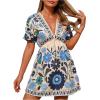 image:imageGORGLITTER Womens Floral Tropical Sun Dress Boho Swimsuit Coverup Bikini Bathing Suit Beach Cover Ups Resort OutfitsBlue