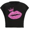 Black and Pink Lip Print