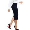 image:imageGORGLITTER Womens High Waisted Bodycon Skirt Tummy Control Pencil Midi Skirt with Back SlitBlue