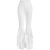 image:imageGORGLITTER Womens Lace Gothic Pants Y2K Fall Velvet Goth Bell Bottom Festival Halloween Renaissance Rave Flare PantsWhite