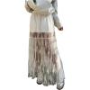 image:imageGORGLITTER Womens Lace Maxi Skirt Mesh Sheer Renaissance Fairy High Waisted Ruffle Hem Flowy A Line Long Pencil SkirtWhite