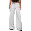 image:imageGORGLITTER Womens Low Rise Going Out Formal Dress Pants Wide Leg Work Slacks Pants Business Casual Outfits TrousersWhite