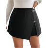 image:imageGORGLITTER Womens Plus Size Wrap Skorts Mini Skirts Curvy High Waisted Asymmetrical Bodycon Pencil Mini Skirts TrendyBlack