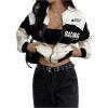 image:imageGORGLITTER Womens Race Car F1 Jacket Y2k Racing Motorcycle Oversized Graphic Varsity Zip Up Lightweight Jackets StreetwearApricot
