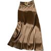 image:imageGORGLITTER Womens Satin Silk Bodycon Maxi Skirts Dressy High Waisted A Line Elegant Business Skirts Going Out OutfitsBrown